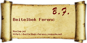 Beitelbek Ferenc névjegykártya